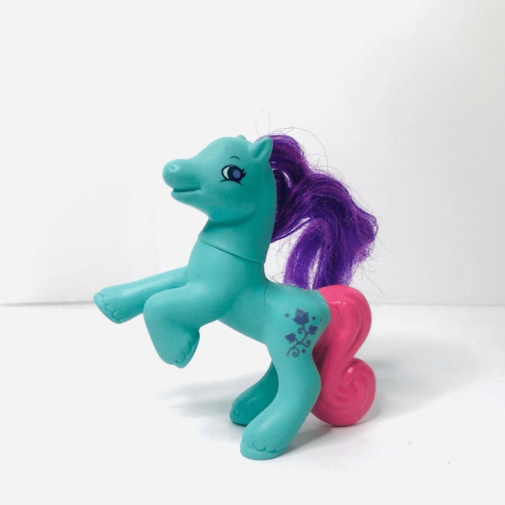 Vintage 1998 McDonalds My Little Pony G2 Ivy Teal Purple Hair Pink Tail Hasbro